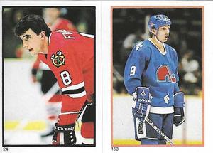 1985-86 O-Pee-Chee Stickers #24 / 153 Curt Fraser / Brent Ashton Front
