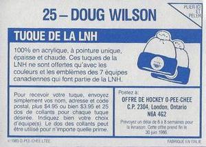1985-86 O-Pee-Chee Stickers #25 Doug Wilson Back