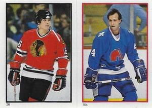 1985-86 O-Pee-Chee Stickers #26 / 154 Ed Olczyk / Brad Maxwell Front