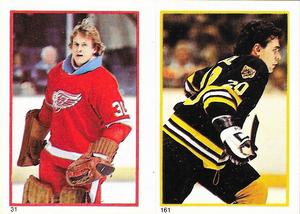 1985-86 O-Pee-Chee Stickers #31 / 161 Greg Stefan / Mike O'Connell Front
