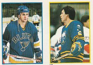1985-86 O-Pee-Chee Stickers #48 / 178 Doug Gilmour / Brent Peterson Front