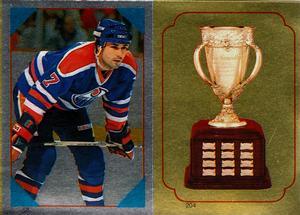 1985-86 O-Pee-Chee Stickers #56 / 204 Paul Coffey / Calder Trophy Front