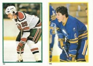 1985-86 O-Pee-Chee Stickers #59 / 185 Dave Lewis / Gilles Hamel Front