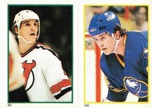 1985-86 O-Pee-Chee Stickers #60 / 186 Paul Gagne / Mal Davis Front