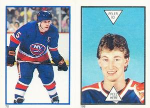 1985-86 O-Pee-Chee Stickers #70 / 198 Denis Potvin / Wayne Gretzky Front