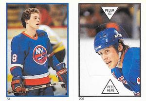 1985-86 O-Pee-Chee Stickers #73 / 200 Patrick Flatley / Anders Hedberg Front
