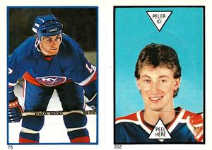 1985-86 O-Pee-Chee Stickers #75 / 202 Greg Gilbert / Wayne Gretzky Front