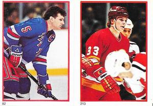 1985-86 O-Pee-Chee Stickers #82 / 213 Barry Beck / Carey Wilson Front