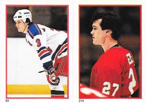 1985-86 O-Pee-Chee Stickers #83 / 214 James Patrick / Ed Beers Front