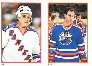 1985-86 O-Pee-Chee Stickers #85 / 218 Pierre Larouche / Lee Fogolin Front