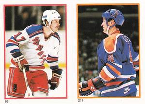 1985-86 O-Pee-Chee Stickers #86 / 219 Mike Rogers / Kevin Lowe Front