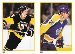 1985-86 O-Pee-Chee Stickers #102 / 234 Doug Shedden / Mark Hardy Front