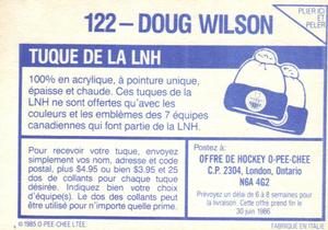 1985-86 O-Pee-Chee Stickers #122 Doug Wilson Back