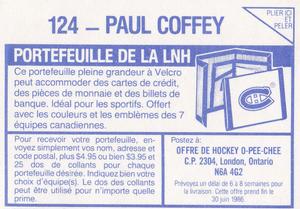 1985-86 O-Pee-Chee Stickers #124 Paul Coffey Back