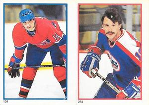 1985-86 O-Pee-Chee Stickers #134 / 254 Mario Tremblay / Laurie Boschman Front