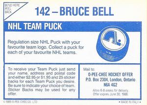 1985-86 O-Pee-Chee Stickers #142 Bruce Bell Back