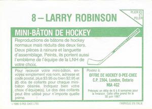 1986-87 O-Pee-Chee Stickers #8 Larry Robinson Back