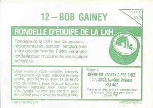 1986-87 O-Pee-Chee Stickers #12 Bob Gainey Back
