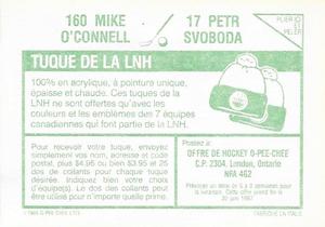 1986-87 O-Pee-Chee Stickers #17 / 160 Petr Svoboda / Mike O'Connell Back