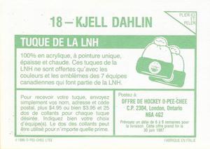 1986-87 O-Pee-Chee Stickers #18 Kjell Dahlin Back