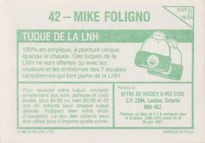 1986-87 O-Pee-Chee Stickers #42 Mike Foligno Back
