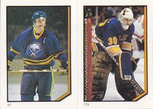 1986-87 O-Pee-Chee Stickers #43 / 179 Gil Perreault / Rick Wamsley Front