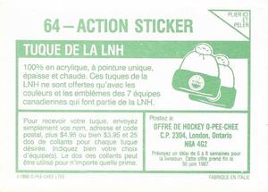 1986-87 O-Pee-Chee Stickers #64 Action Sticker Back