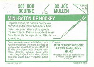 1986-87 O-Pee-Chee Stickers #82 / 208 Joe Mullen / Bob Bourne Back