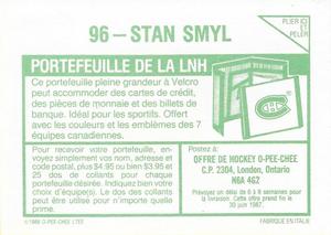 1986-87 O-Pee-Chee Stickers #96 Stan Smyl Back