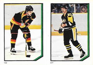 1986-87 O-Pee-Chee Stickers #102 / 231 Doug Lidster / Moe Mantha Front