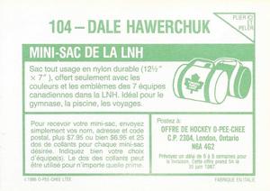 1986-87 O-Pee-Chee Stickers #104 Dale Hawerchuk Back