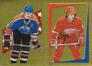 1986-87 O-Pee-Chee Stickers #115 / 129 Wayne Gretzky / Petr Klima Front