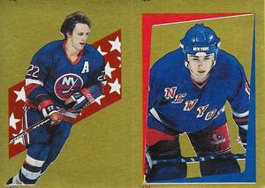 1986-87 O-Pee-Chee Stickers #117 / 131 Mike Bossy / Mike Ridley Front