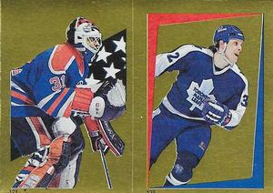 1986-87 O-Pee-Chee Stickers #121 / 135 Grant Fuhr / Steve Thomas Front