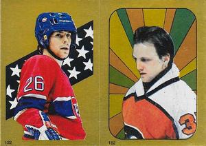 1986-87 O-Pee-Chee Stickers #122 / 182 Mats Naslund / Bob Froese Front