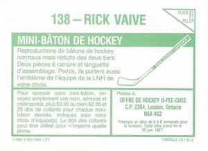 1986-87 O-Pee-Chee Stickers #138 Rick Vaive Back