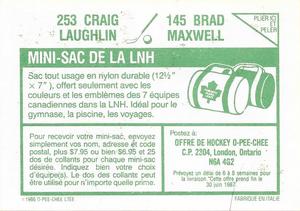1986-87 O-Pee-Chee Stickers #145 / 253 Brad Maxwell / Craig Laughlin Back