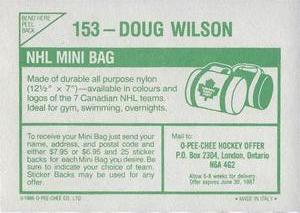 1986-87 O-Pee-Chee Stickers #153 Doug Wilson Back