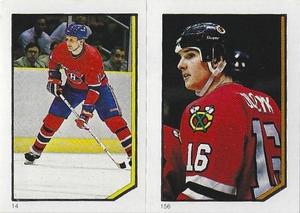 1986-87 O-Pee-Chee Stickers #14 / 156 Craig Ludwig / Ed Olczyk Front