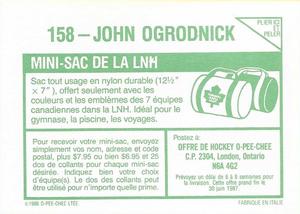 1986-87 O-Pee-Chee Stickers #158 John Ogrodnick Back