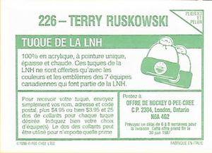 1986-87 O-Pee-Chee Stickers #226 Terry Ruskowski Back