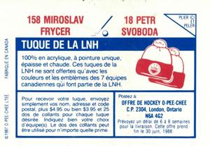 1987-88 O-Pee-Chee Stickers #18 / 158 Petr Svoboda / Miroslav Frycer Back