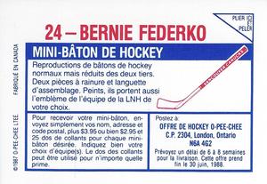 1987-88 O-Pee-Chee Stickers #24 Bernie Federko Back