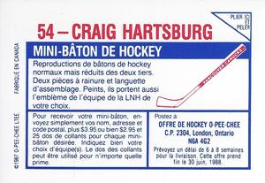 1987-88 O-Pee-Chee Stickers #54 Craig Hartsburg Back