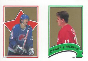 1987-88 O-Pee-Chee Stickers #113 / 125 Michel Goulet / Shawn Burr Front