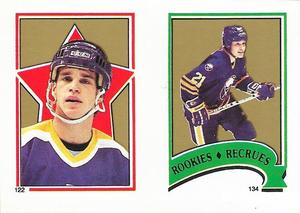 1987-88 O-Pee-Chee Stickers #122 / 134 Luc Robitaille / Christian Ruuttu Front