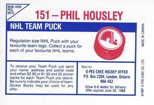1987-88 O-Pee-Chee Stickers #151 Phil Housley Back