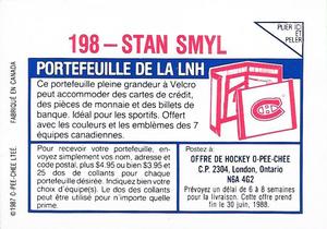 1987-88 O-Pee-Chee Stickers #198 Stan Smyl Back