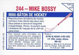 1987-88 O-Pee-Chee Stickers #244 Mike Bossy Back