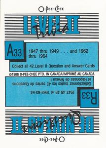 1988-89 O-Pee-Chee Stickers #107 / 237 Randy Wood / Rob Brown Back
